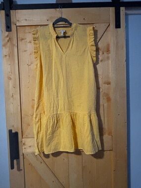 NWT St. John’s Bay Yellow Gauze Ruffle Dress - XL - "Fun In The Sun"